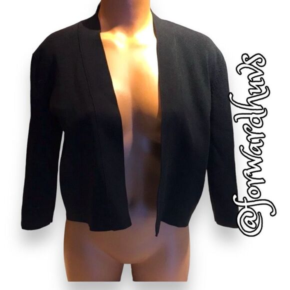 Anne Klein Black Half Sleeve Top Size Small - Picture 1 of 12
